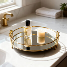 TEKLİ  Banyo Düzenleyici Organizer Tepsi Dekoratif Düzenleyici Takı ve Makyaj Organizeri