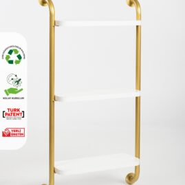 3 RAFLI DUVARA MONTE ANAHTARLIK ÇİÇEKLİK DUVAR RAFI KİTAPLIK MUTFAK RAFI BANYO RAFI