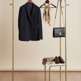 Alternative view of Herkül Raflı Metal Ayaklı Askılık Raflı Ayaklı Elbise Askılığı Konfeksiyon Askılığı Sunta Raflı