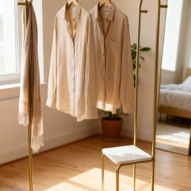 Herkül Raflı Metal Ayaklı Askılık Raflı Ayaklı Elbise Askılığı Konfeksiyon Askılığı Sunta Raflı