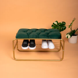 AYAKKABILIK PUF BENCH DÖŞEMELİ KAPI GİRİŞİ PUF KAPI GİRİŞİ DÜZENLEYİCİ DÜĞMELİ TEL RAFLI